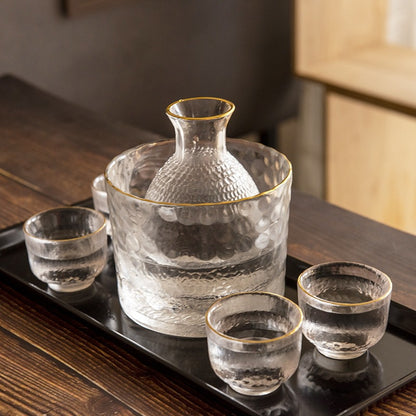 Factory Japanese glass wine jug household wine thermos wine dispenser creative small wine cup Baijiu cup set wholesale