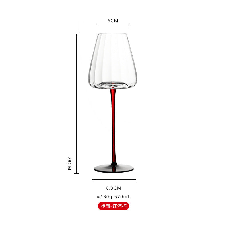 Crystal glass black bow tie red rod wine glass Burgundy high-end household tall wine glass champagne cup wholesale