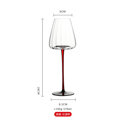 Crystal glass black bow tie red rod wine glass Burgundy high-end household tall wine glass champagne cup wholesale