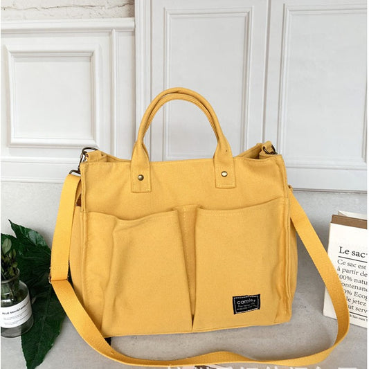 New Japanese Canvas Bag Women's Messenger Bag Women's Simple Fashion Canvas Bag Student Casual Canvas Handbag