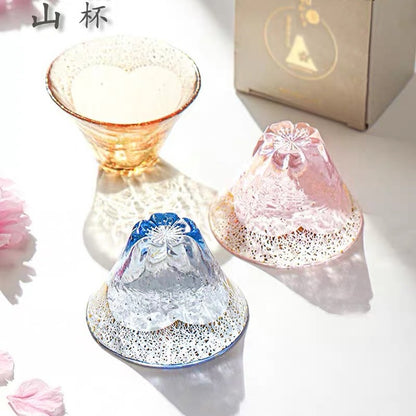 Mount Fuji Cherry Blossom Zhaofu Cup Gold Foil Glass Small Wine Glass High Value Japanese Tea Tea Cup Master Cup Gift