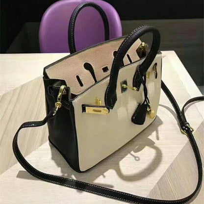 SEALBEER Color matching platinum bag 2025 new bag women's leather bag single shoulder oblique span portable commuter fashion casual bag