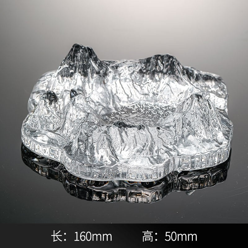 Light luxury creative crystal glass cigar jar trendy ornament home bar gift Fuji iceberg ashtray wholesale