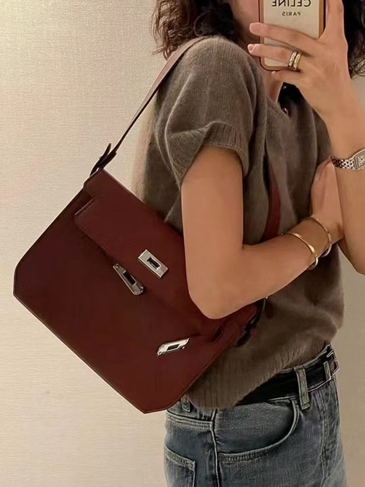 SEALBEER New leather underarm bag popular women's high-end sense versatile commuter mailman bag single shoulder messenger bag women