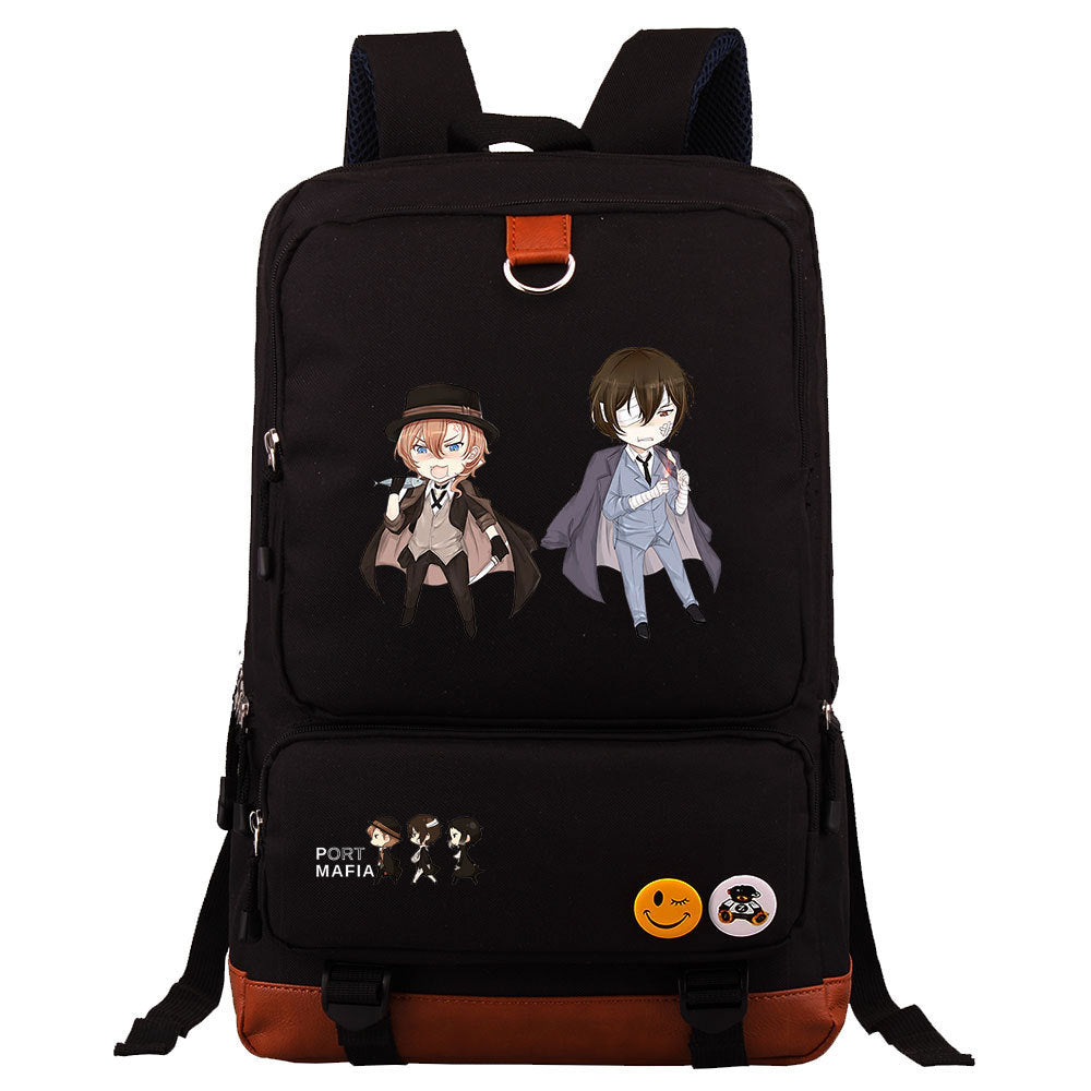 Anime Riman Wenhao Stray Dogs Printed Youth Student Schoolbag Men's and Women's Backpack Travel Bag