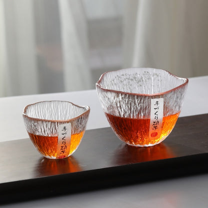 Japanese-style glazed tea cup single cup rain falling glass small teacup thickened teacup handmade hammer pattern small wine cup master cup