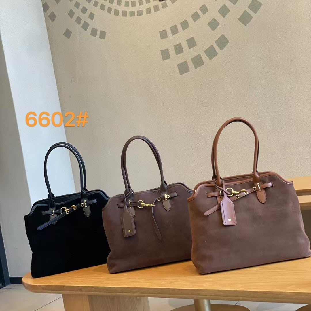 SEALBEER Premium matte leather large capacity tote bag underarm bag women's popular new fashion retro lock portable big bag