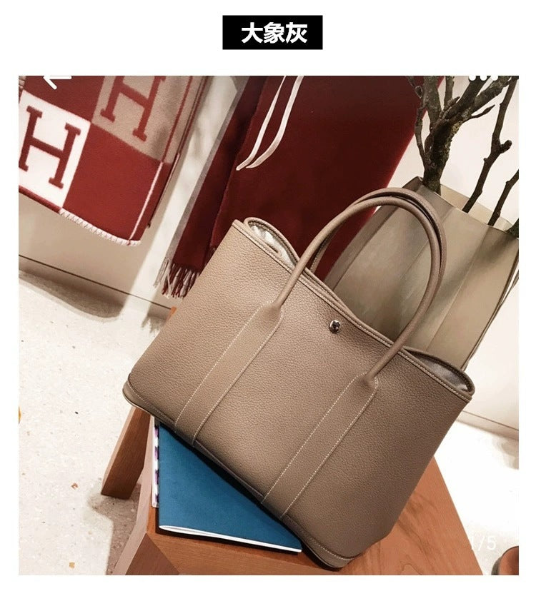 SEALBEER 2025 garden bag head layer lychee pattern cowhide togo leather commuting trend versatile handbag large capacity women's bag