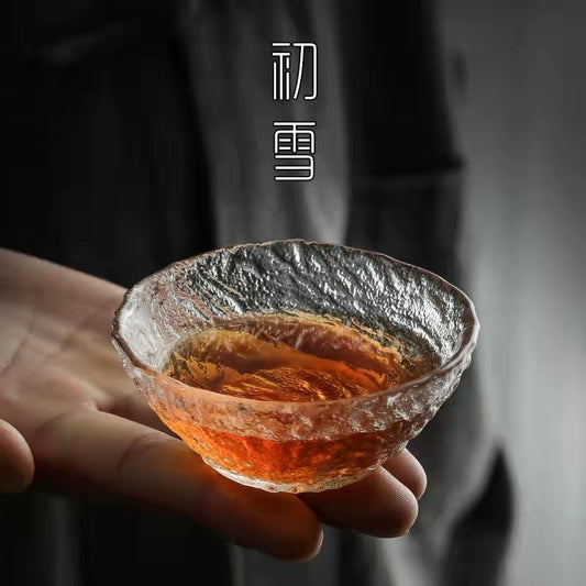 Factory Japanese-style first snow glass teacup thickened heat-resistant Kung Fu tea cup Zhongxue master cup single cup tea cup wholesale