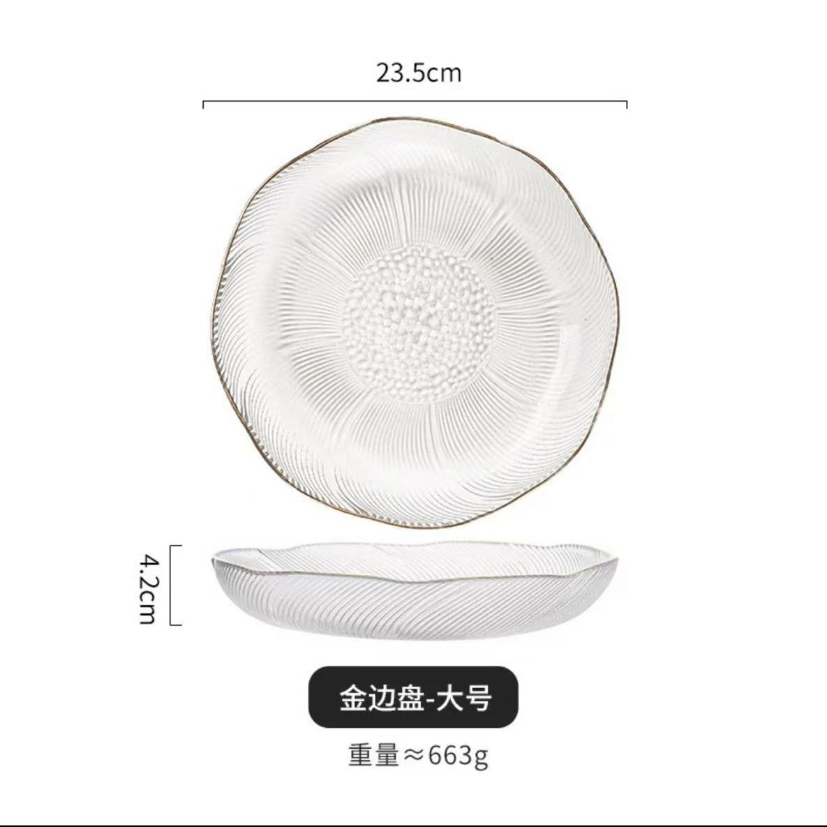 Spot simple light luxury glass bowl household set fruit plate flower language dessert vegetable salad bowl tableware wholesale