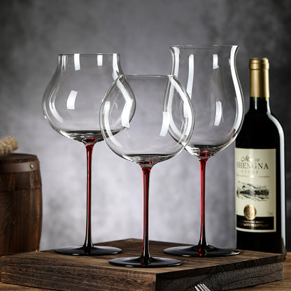 Spot crystal glass red rod black background red wine glass large capacity goblet apple cup set handmade cup wholesale