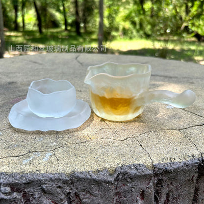 Frozen roasted fair cup glazed kung fu tea set glass teacup handle male cup master cup single cup tea cup wholesale