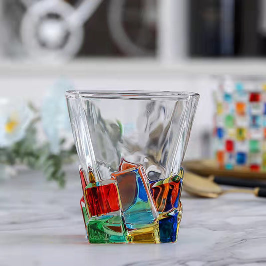 Italian hand-painted crystal glass mouthwash cup high value whiskey creative color woven water cup