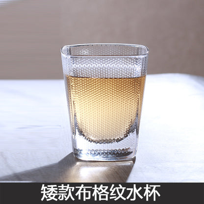 High value simple glass water cup niche design juice beverage cup creative whiskey beer cup wholesale