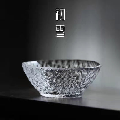 Factory Japanese-style first snow glass teacup thickened heat-resistant Kung Fu tea cup Zhongxue master cup single cup tea cup wholesale