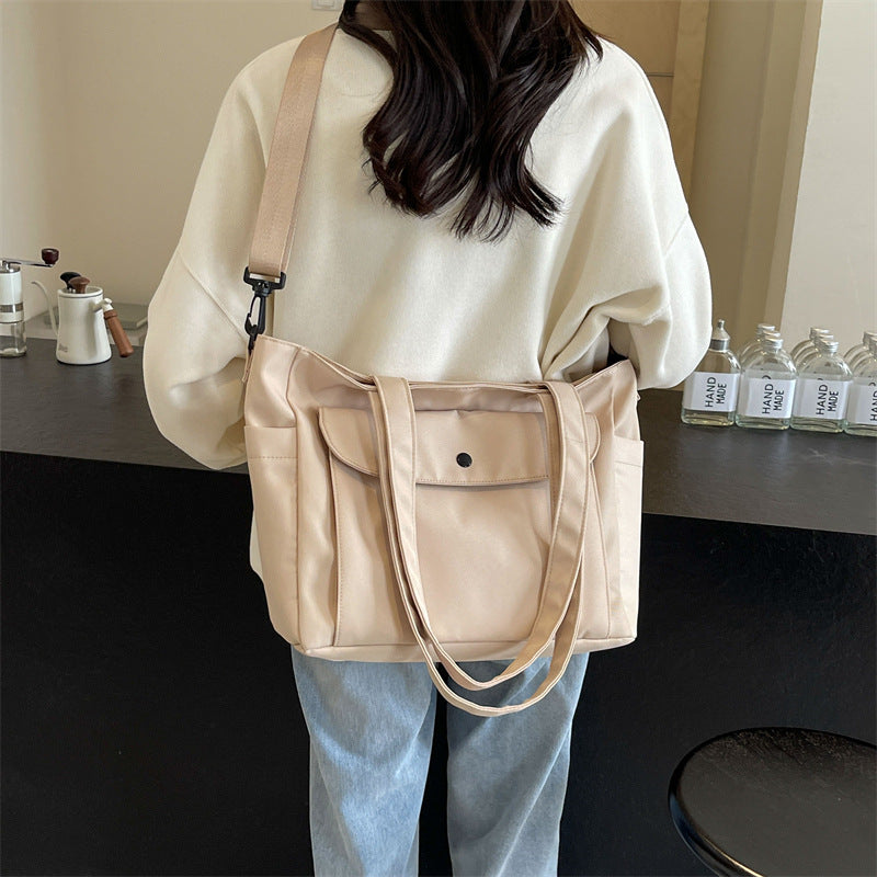 Cross-Border Lightweight and Large Capacity Tote Bag Women's Messenger Bag New Popular Student Shoulder Cloth Bag All-Matching Computer Backpack