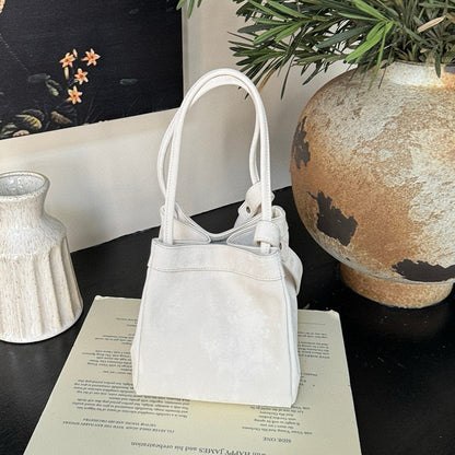 SEALBEER Guofeng New Chinese Bag Cowhide Satin Vegetable Basket Bag Women's Bucket Bag popular New Shoulder Crossbody Tip Bag