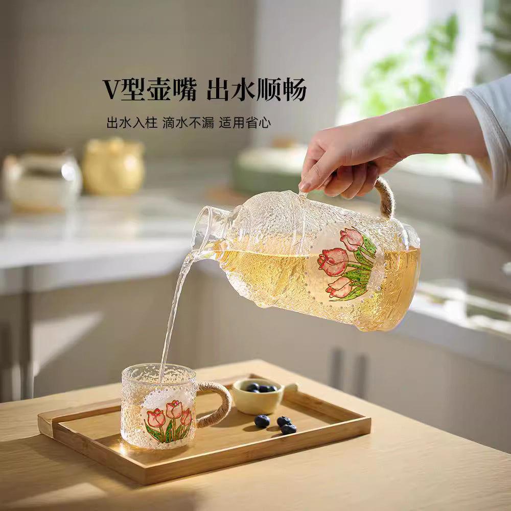 Cooling kettle set High value cold kettle Large capacity high temperature resistant cup Women's summer glass Household kettle Tea pot