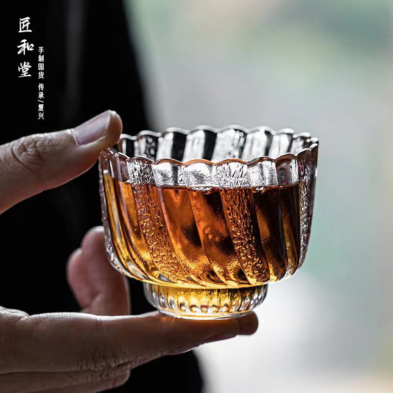 Handmade crystal glass teacup Japanese thickened tea cup master cup wholesale personal kung fu tea set small tea cup