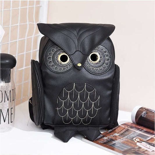 Owl Backpack Female  New Pu Personalized Backpack Korean Fashion Travel Bag Student Schoolbag Female Cross-Border