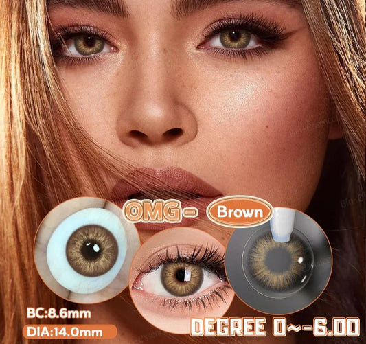 SEALBEER 1 Pair Colored Contact Lenses with Degree Myopia Lenses Natural Look Eye Contact Prescription Lenses