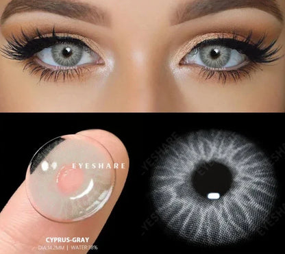 SEALBEER Coloured Contact Lenses for Eyes 1pair Gray Pupils Lens Blue Eye Lenses Green Lens Yearly Brown Contacts Cosmetic Lens