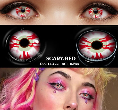 SEALBEER 1pair Halloween Cosplay Color Contacts Lenses For Eyes Blue Black Colored Lens Anime Yearly Beauty Makeup Contacts Lens