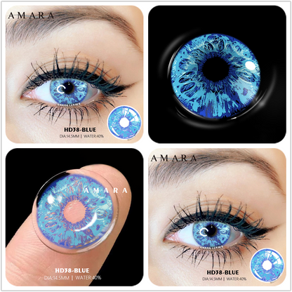 SEALBEER Color Contact Lenses For Eyes 2pcs Anime Cosplay Colored Lenses Blue Crazy Halloween Lenses Contact Lens Beauty Makeup