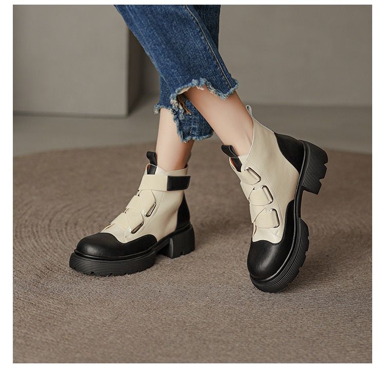 sealbeer Winter Women Platform Ankle Chelsea Boots New Mid Heels Shoes Chunky Motorcycle Boots Party Designer Gladiator Pumps