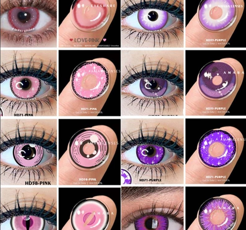 SEALBEER Color Contact Lenses For Eyes 2pcs Anime Cosplay Colored Lenses Blue Crazy Halloween Lenses Contact Lens Beauty Makeup