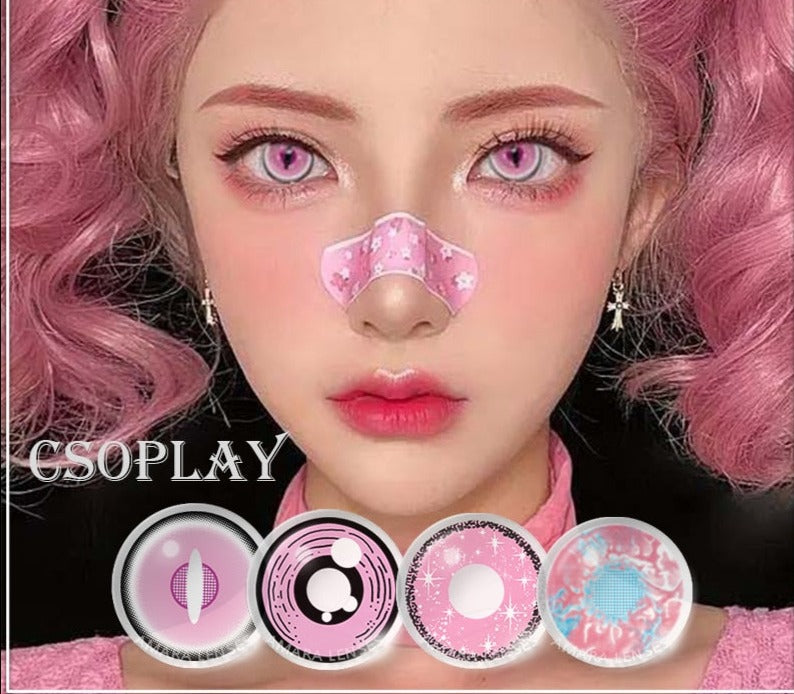 SEALBEER Color Contact Lenses For Eyes 2pcs Anime Cosplay Colored Lenses Blue Crazy Halloween Lenses Contact Lens Beauty Makeup