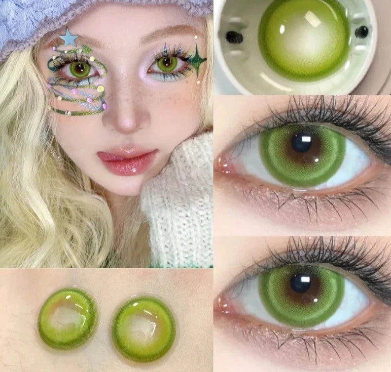 SEALBEER 1 Pair Colorcon Korean Lenses Colored Contact Lenses with Degree Myopia Lenses Y2K Lenses Green Eye Lenses