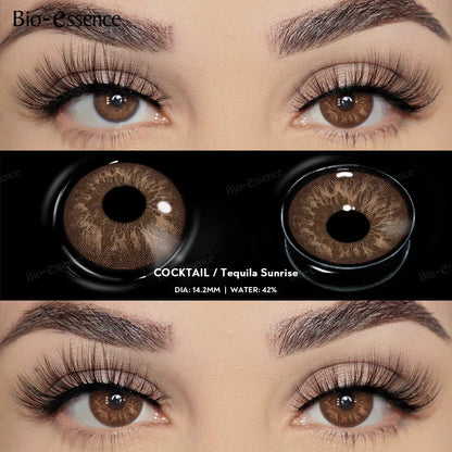 SEALBEER Brown Lenses 1 Pair Colored Contact Lenses for Eyes for Dark Eyes Natural Eye Contact Fashion Lenses 14/14.2/14.5mm