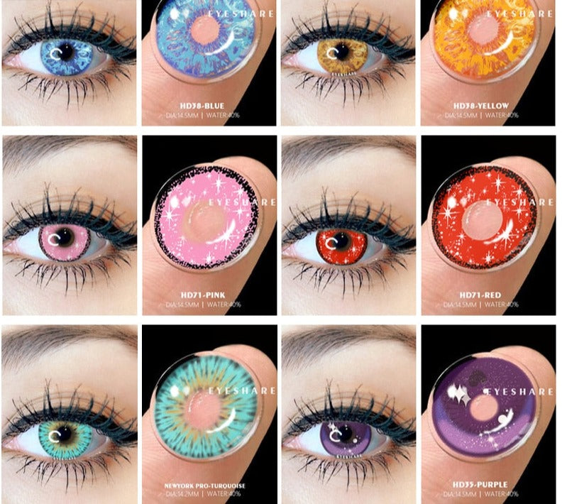 SEALBEER 2pcs Colored Contact Lenses For Eyes Cosplay Colored Lenses Blue Contact Lens Yearly Beautiful Pupil Eyes Contact Lens