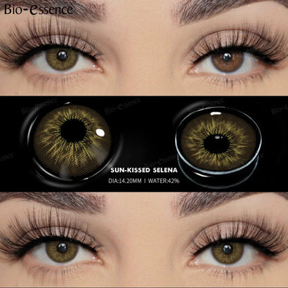 SEALBEER Brown Lenses 1 Pair Colored Contact Lenses for Eyes for Dark Eyes Natural Eye Contact Fashion Lenses 14/14.2/14.5mm