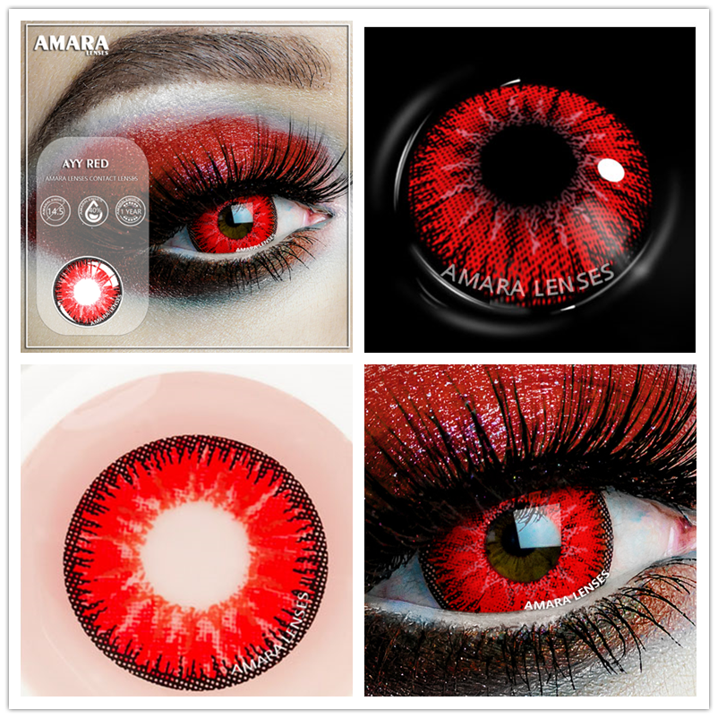 SEALBEER Color Contact Lenses For Eyes 2pcs Anime Cosplay Colored Lenses Blue Crazy Halloween Lenses Contact Lens Beauty Makeup