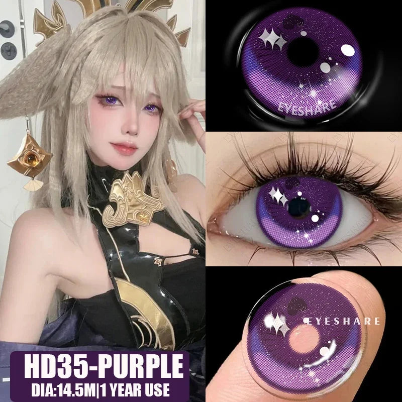 SEALBEER 2pcs Cosplay Anime Lenses for Eyes NEBULA Series Makeup Beauty colored Contact lens Anime Accessories  Cosmetic lense