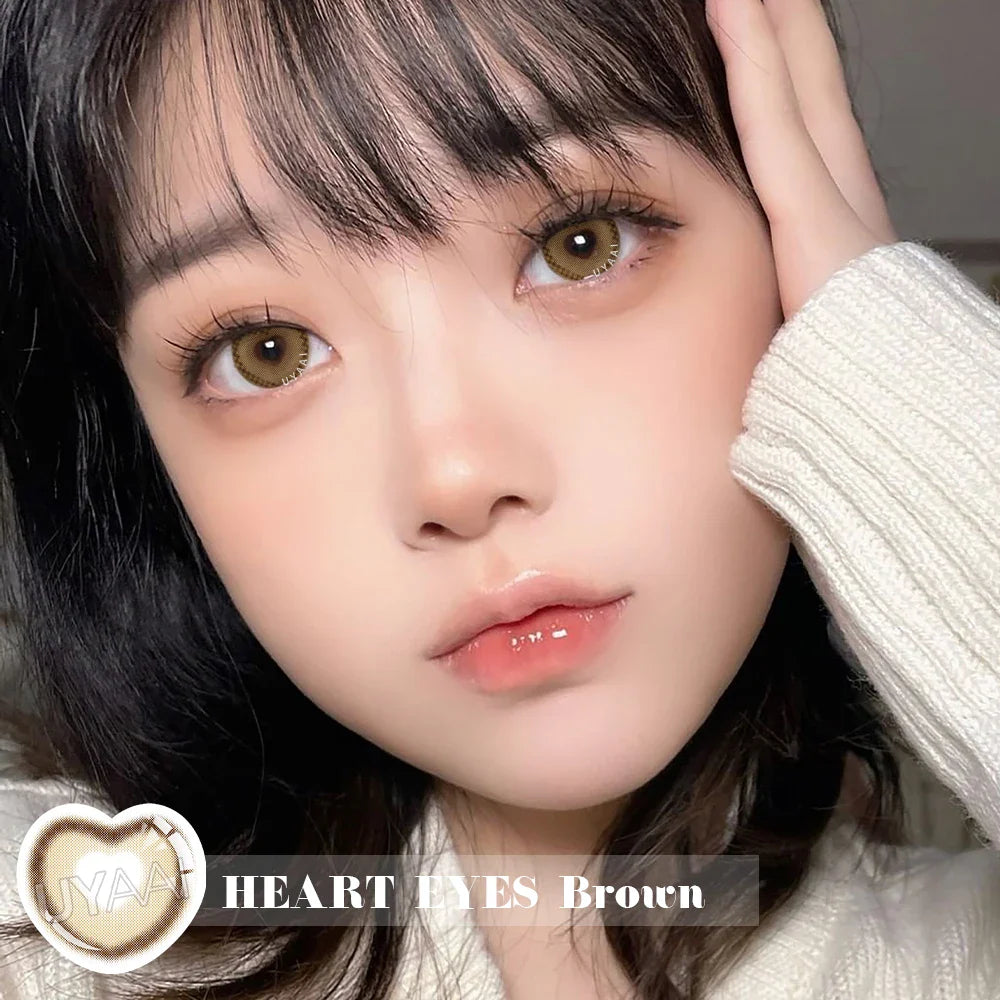 SEALBEER 1Pair Heart-shaped Lenses Colored Contact Lenses for Eyes Fashion Lenses Blue Lense Anime Lense Heart Lense