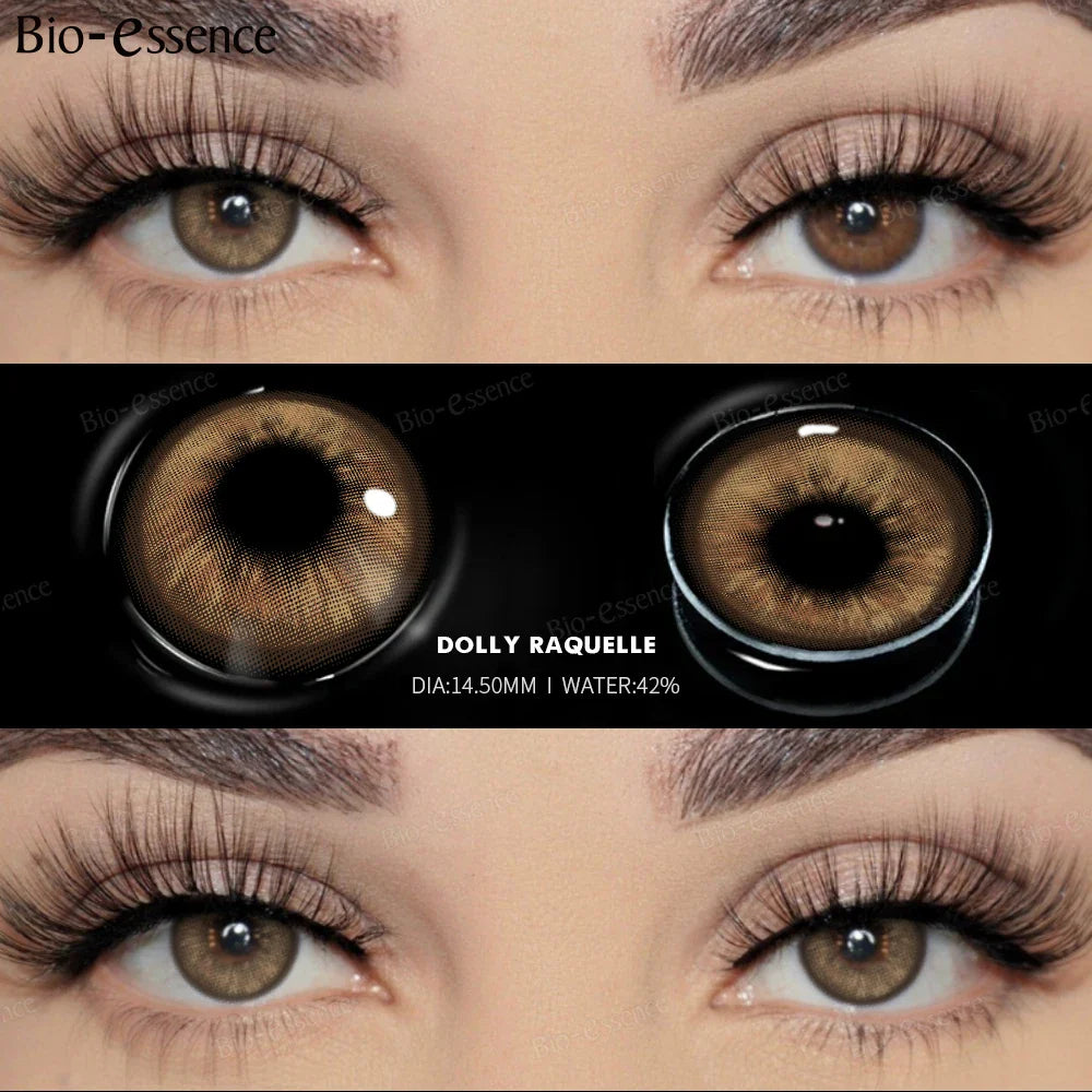 SEALBEER Brown Lenses 1 Pair Colored Contact Lenses for Eyes for Dark Eyes Natural Eye Contact Fashion Lenses 14/14.2/14.5mm