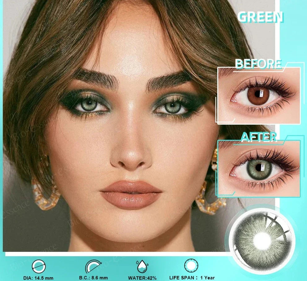 SEALBEER 1 Pair Colored Contact Lenses for Eyes Brown Eye Lens Gray Contact Blue Lenses Green Eye Lenses Natural Eye Contact