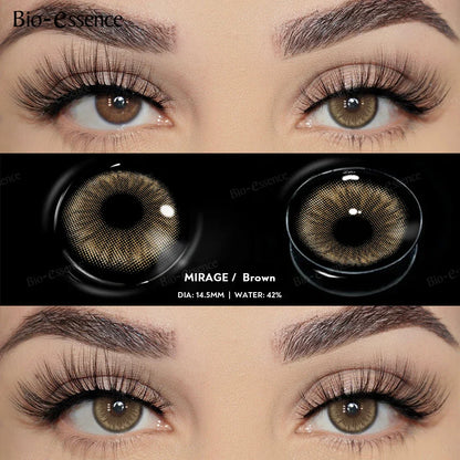 SEALBEER Brown Lenses 1 Pair Colored Contact Lenses for Eyes for Dark Eyes Natural Eye Contact Fashion Lenses 14/14.2/14.5mm