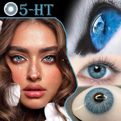 SEALBEER 1 Pair Colored Contact Lenses Natural Look Brown Eye Lenses Gray Contact Blue Lenses Green Eye Lenses 14.5mm Big Eye