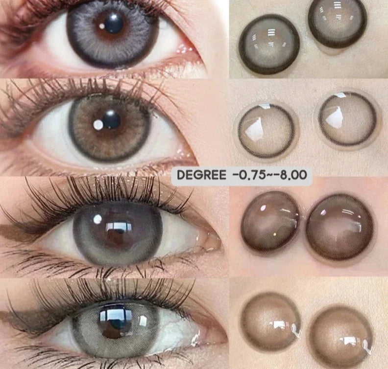 SEALBEER Colorcon 1 Pair Korean Lenses Colored Contact Lenses with Degree Myopia Lenses Natural Eye Lenses Gray Lenses