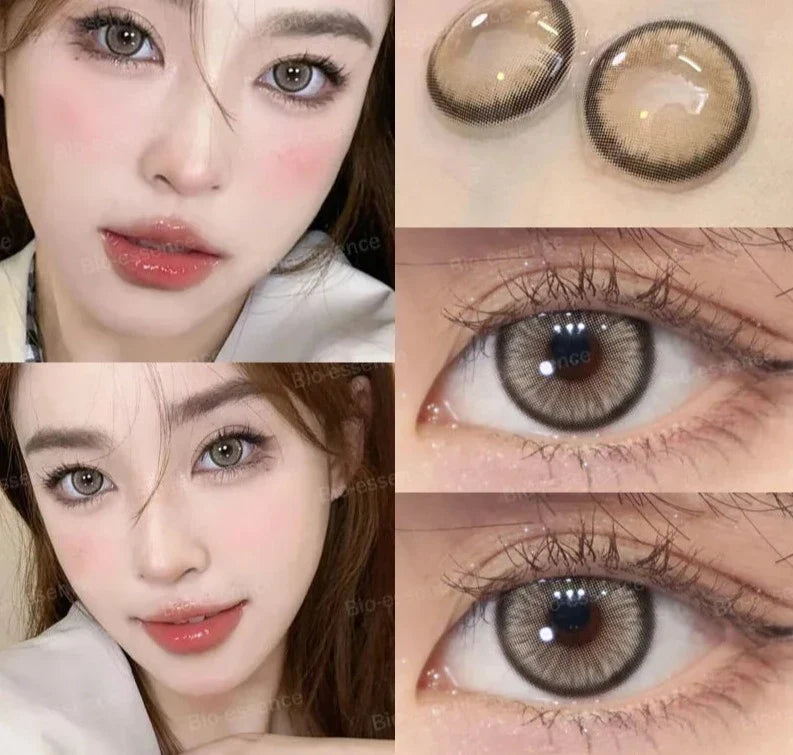 SEALBEER 1 Pair Colorcon Korean Lenses Colored Contact Lenses with Degree Myopia Lenses Pink Lenses Green Eye Lenses