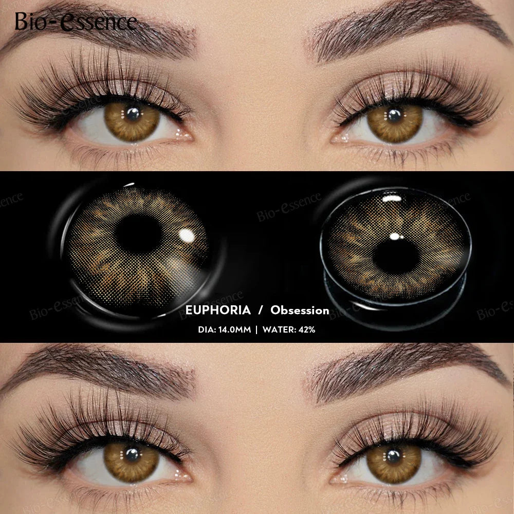 SEALBEER Brown Lenses 1 Pair Colored Contact Lenses for Eyes for Dark Eyes Natural Eye Contact Fashion Lenses 14/14.2/14.5mm