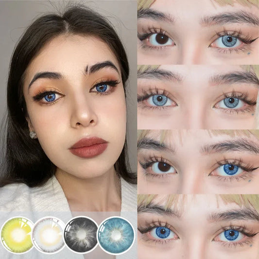 SEALBEER 1 Pair Colored Contact Lenses for Eyes Russian Girl Blue Lenses Monet Green Eye Lenses Natural Lenses Fashion Lenses