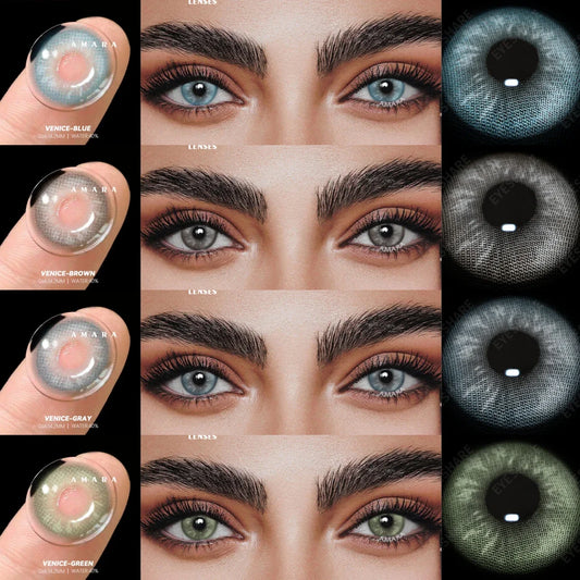 SEALBEER 2pcs New Natural Color Contact Lenses for Eyes Green Contact Lens Yearly Fashion Blue Contact Lens Colored Eye Contacts