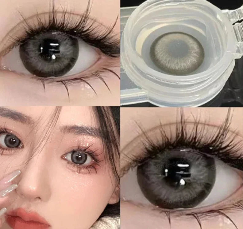 SEALBEER Colorcon 1 Pair Korean Lenses Colored Contact Lenses with Degree Myopia Lenses Natural Eye Lenses Gray Lenses