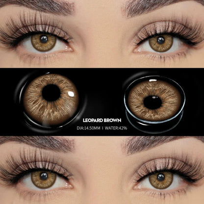 SEALBEER Brown Lenses 1 Pair Colored Contact Lenses for Eyes for Dark Eyes Natural Eye Contact Fashion Lenses 14/14.2/14.5mm