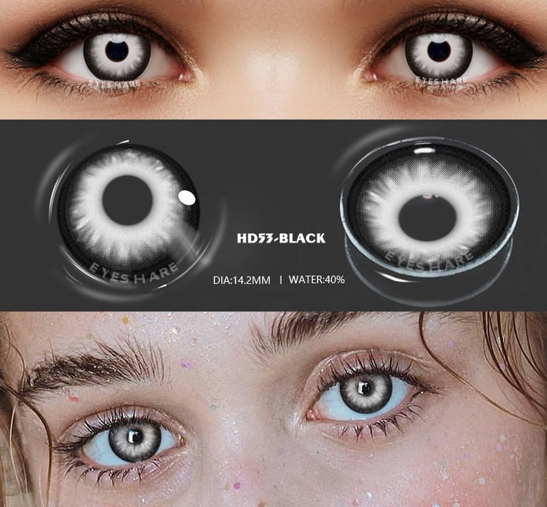 SEALBEER 1pair Halloween Cosplay Color Contacts Lenses For Eyes Blue Black Colored Lens Anime Yearly Beauty Makeup Contacts Lens